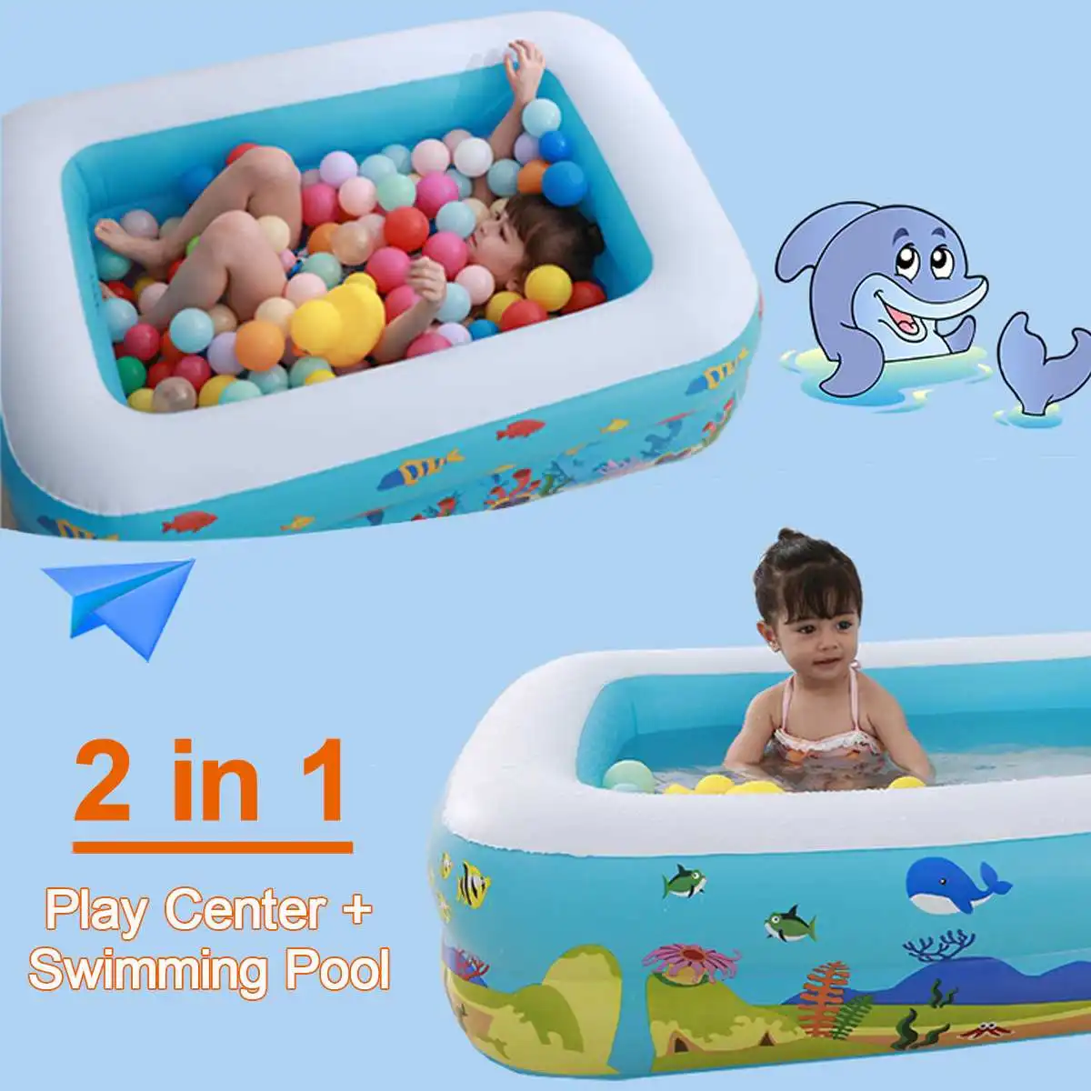 

115cm Pvc Inflatable Swimming Pool Thickened Bathtub Outdoor Summer Swimming Training Ocean Ball Pool Suitable for Kids Toy
