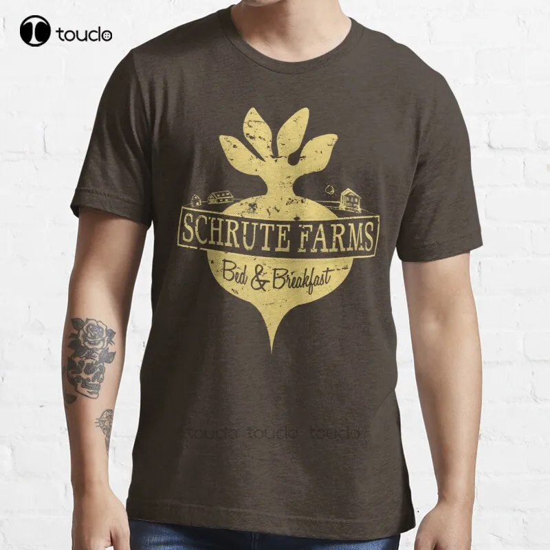 

New Schrute Farms B&B (No Circles) T-Shirt Cotton Men Tee Shirt