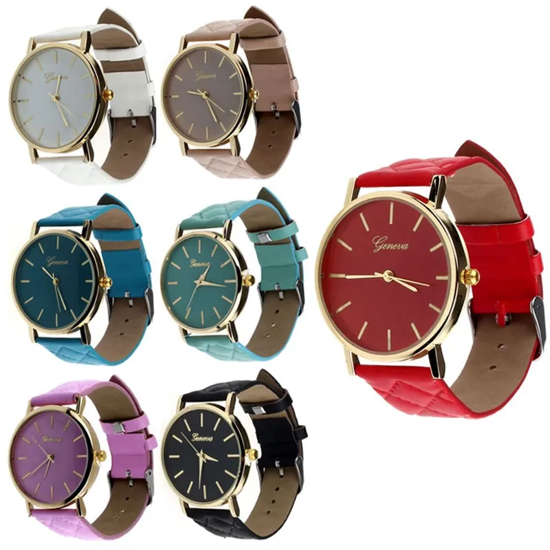 Часы женские orologio donna Geneva на сетчатом кожаном ремешке с циферблатом | Наручные