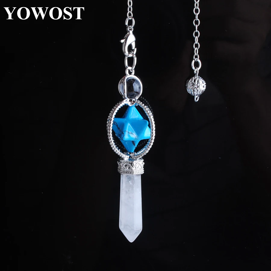 Натуральный камень Буле бирюза Меркаба приданое маятник кварцевый кристалл