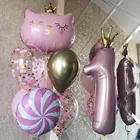 Гелиевый шар, 1 шт., для украшения детского дня рождения, 1 год, 1 год, воздушный шар из фольги год