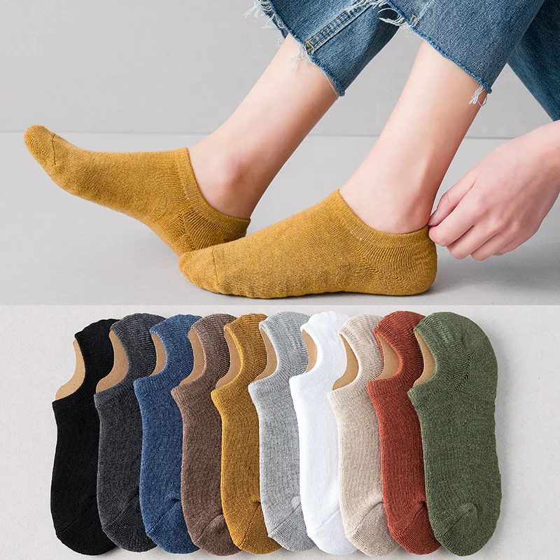 

Candy color boat socks spring and summer solid fleece invisible cotton non slip lovers candy light mouth