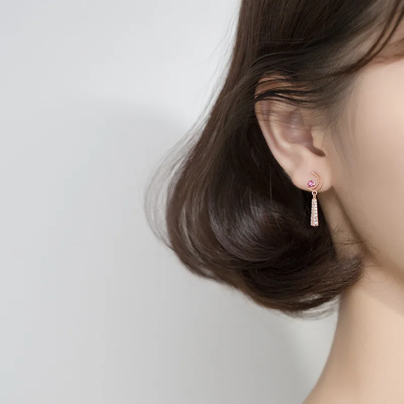 Женские серьги-гвоздики из серебра 925 пробы с цирконом | Украшения и аксессуары