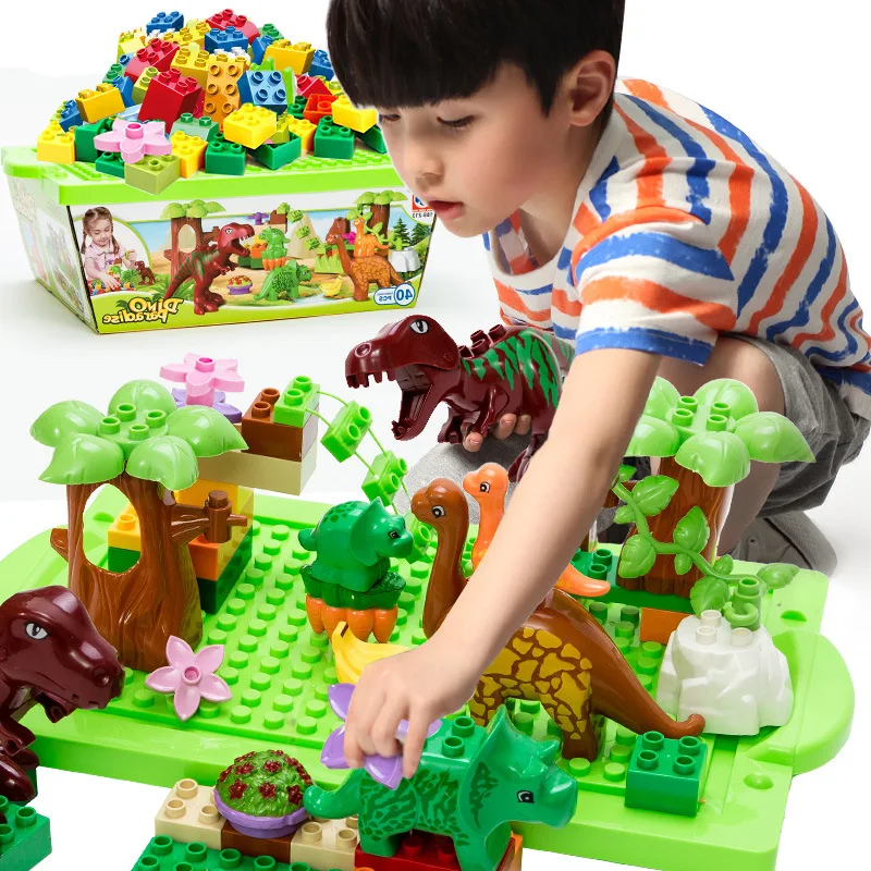

40pcs/lot Jurassic Park Series Assembling Building Blocks Children's DIY Early Learning Educational Toys