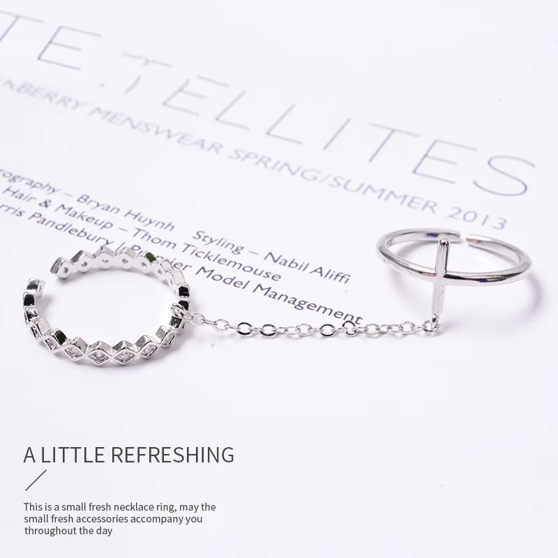 Женское цельнокроеное кольцо из стерлингового серебра s925 пробы с двойным