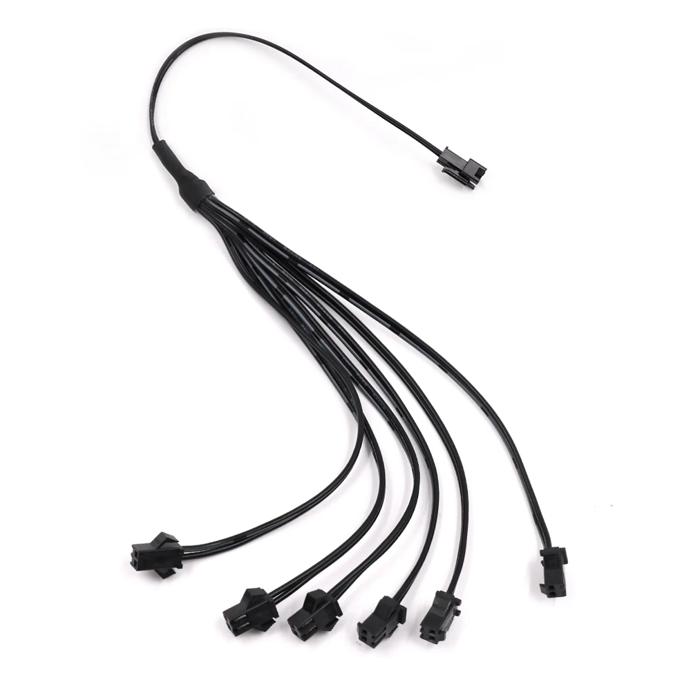 1 in 6 connector 2 Pin JST разъем кабель сплиттер 1 в 2/3/4/5/6/7/8/9/10 разъемов для el, неон wire 3 V/12 V электролюминесцентный провод RGB Светодиодные полосы света интим - Цвет: 1 in 6 connector