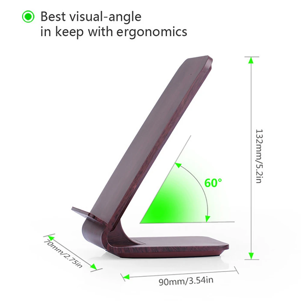 

Wireless Charger Stand 10W Wooden Fast Charging Station Phone Charger for IPhone 11 Pro X XS 8 XR Samsung S8 S9 S10 Xiaomi