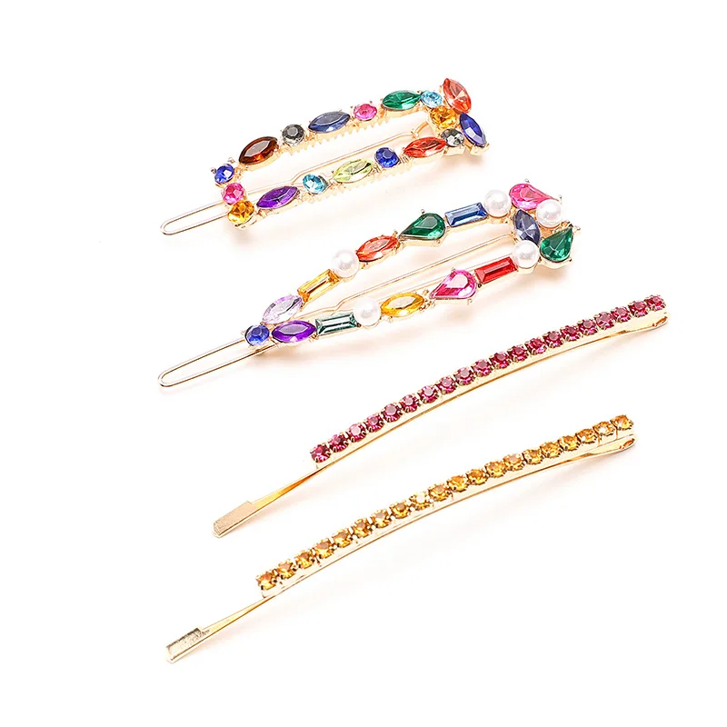 С украшением в виде кристаллов для волос ручной работы BB клип темперамент челка