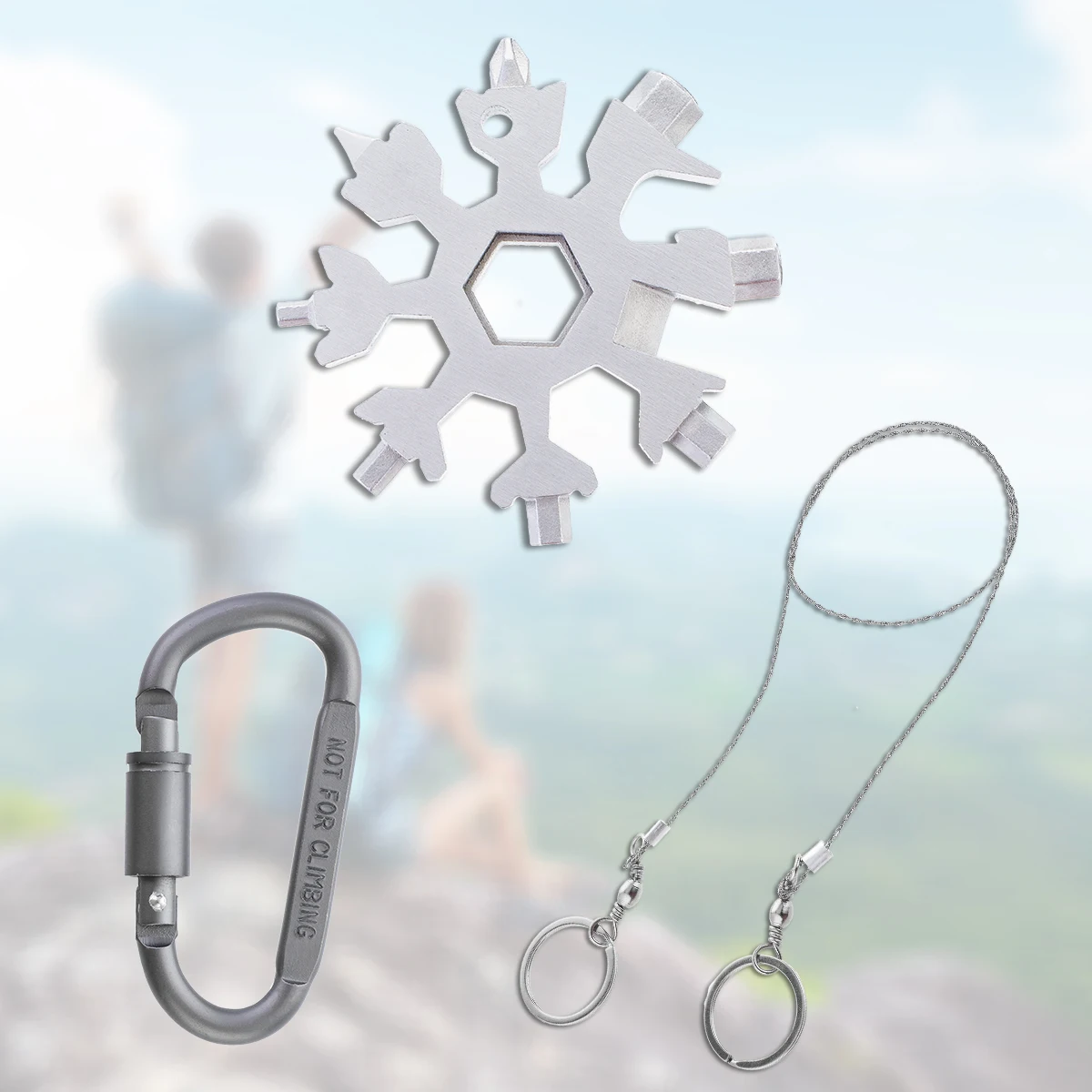 

1 Set 18-in-1 Snowflake Multi Tool, Stainless Steel Snowflake Bottle Opener/Flat Phillips Screwdriver Kit/Wrench