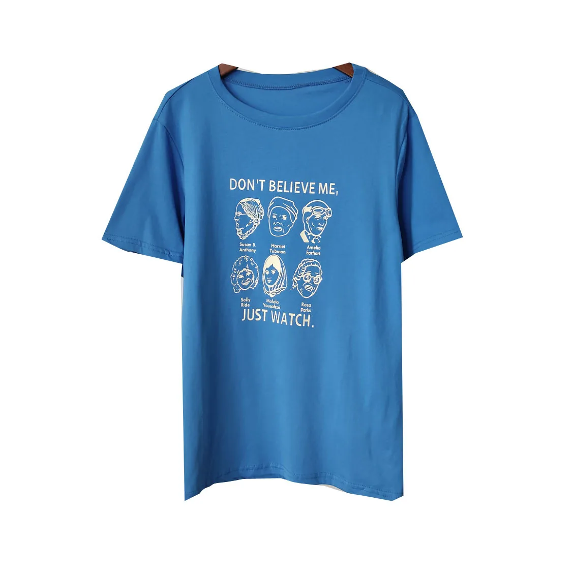 

2021 Women's Short-Sleeved T-shirt Head Pattern Loose round Neck T-shirt Summer Clothing New