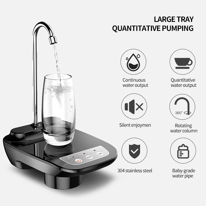 

220V EU Electric Water Dispenser Wireless Portable Electric Automatic Water Pump Bucket Bottle Dispenser USB Rechargeable