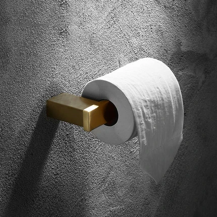 paper holder Senlesen Золотая кисть Набор аксессуаров для ванной комнаты Золотой латунный крюк стойки для полотенец Бар Полка держатель бумаги держатель для зубной щетки - Цвет: paper holder