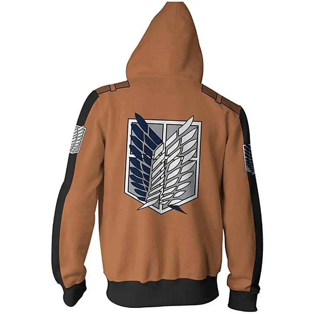 

Anime Attack On Titan Cosplay Costumes Men Hoodies Jackets Male Zipper Sweatshirts Shingeki Eren Mikasa Ackerman Clothes Autumn
