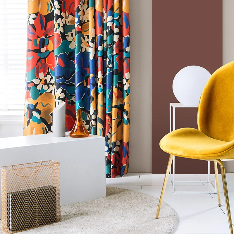 Ретро Роскошные красочные креативная шторка для Гостиная занавес создания тени