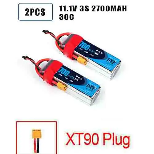 DXF 2 шт батарея lipo 2S 3S 7000mah 3500mah 11,1 V 5200mah Hardcase 100C 200C 11,1 V 2700mah 30C для дрона вертолета 1/8 RC автомобиля - Цвет: 2PCS2700SOFTXT90