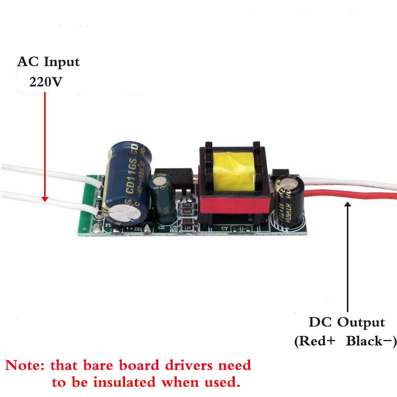 Драйвер для Светодиодный Ной лампы COMPSON трансформатор входного AC90-260V источник