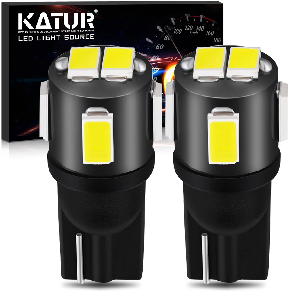 Katur 2 шт. W5W LED T10 Светодиодные лампы оранжевые красные Автомобильные фары 194 168
