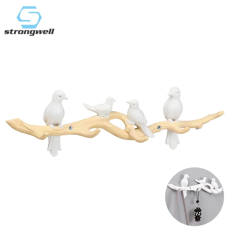 Стеллаж для ключей Strongwell с объемными птицами настенное украшение без отверстий