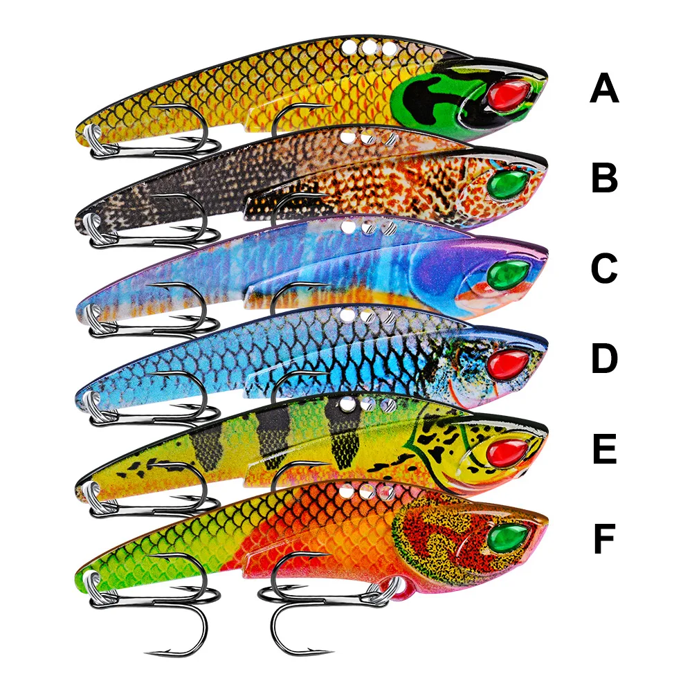 

3D Eyes 77mm/22g Metal VIB Fishing Lure Hard Bait with Treble Hooks DW1154