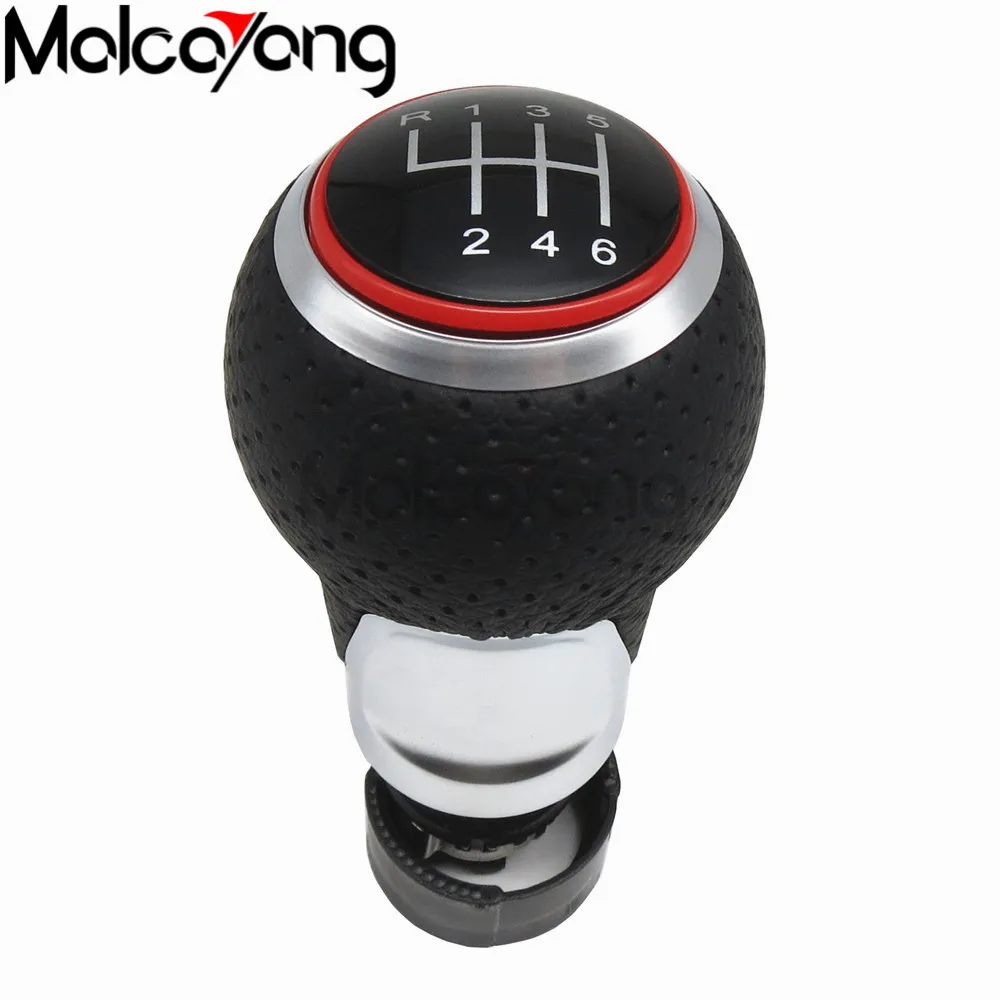 Серебряное кольцо 6 скоростей ручка переключения передач ручная Шестерня для Audi