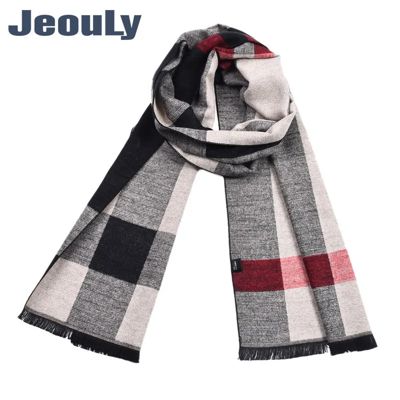 

Yarn Dyed Men's Scarf Autumn Winter Rayon Thickened Warm Scarf Men's British Checked Bib Spot Wholesale Export