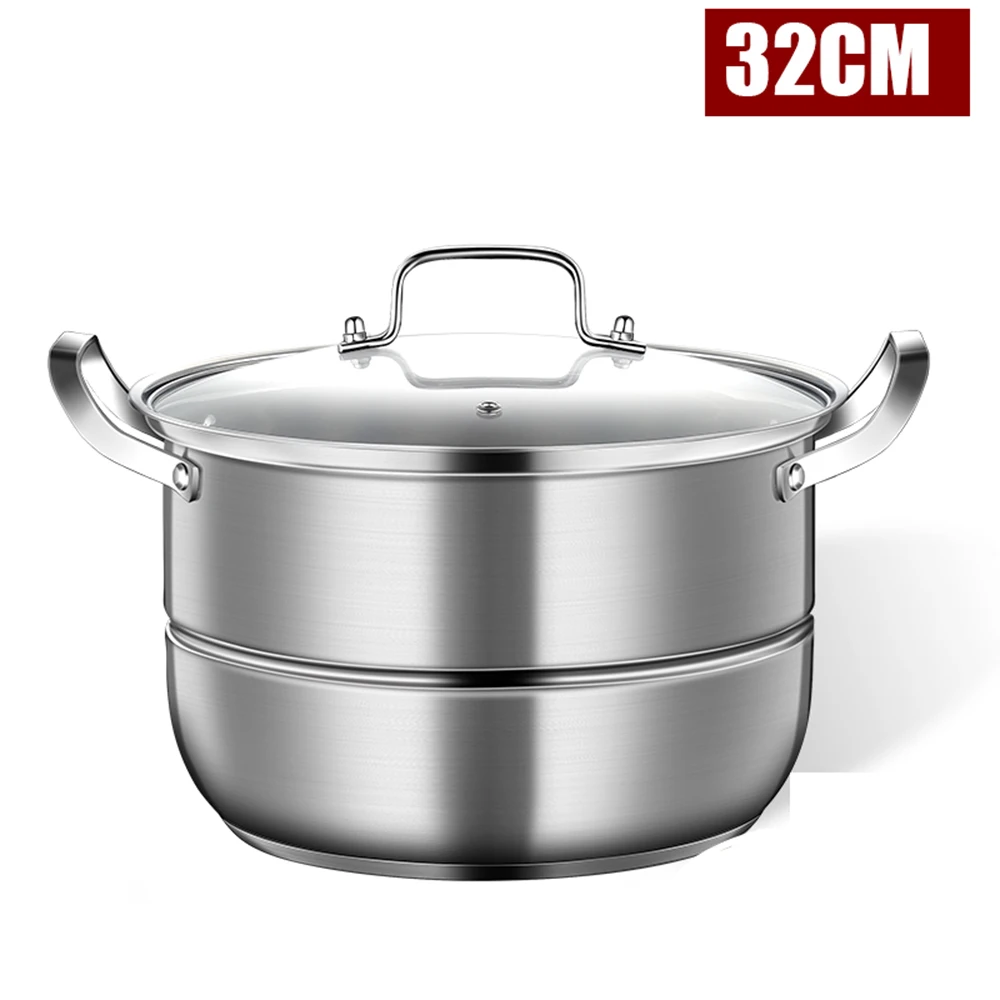 Двухслойная Паровая кастрюля из нержавеющей стали для супа универсальные