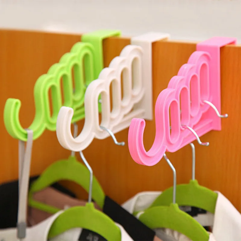

Door Hanging Foldable Clothes Hanger MultiFunction Drying Rack Storage 5 Hole Suit Bathroom door Storage Rack