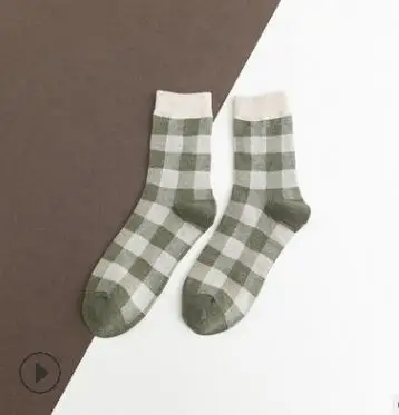 10pairs/lot Classic Cotton Socks Plaid Women's Socks Women's Ankle Socks Female Girl's Socks cotton casual socks