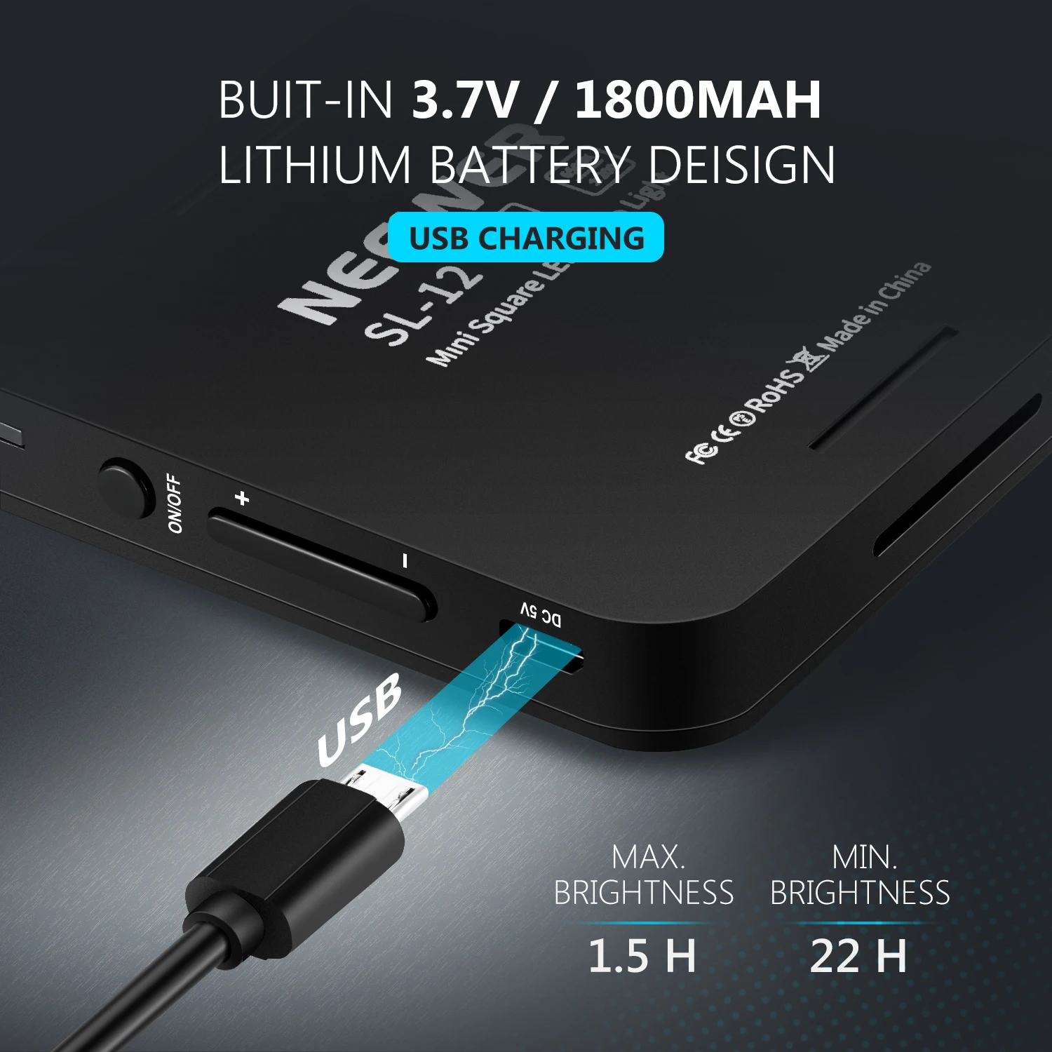 

Neewer 12 SMD LED Bulb Mini Pocket-Size On-Camera LED Video Light with Built-in Battery/USB Charge/Hot Shoe Adapter and etc