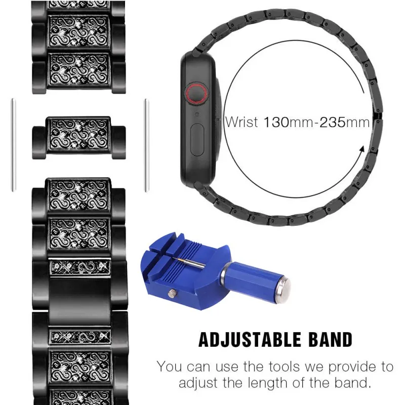 

Jewelry Replacement Metal Strap And A Diamond-Encrusted Half-Shell Compatible Strap 38 40 42 44mm Suitable For IWatch Series