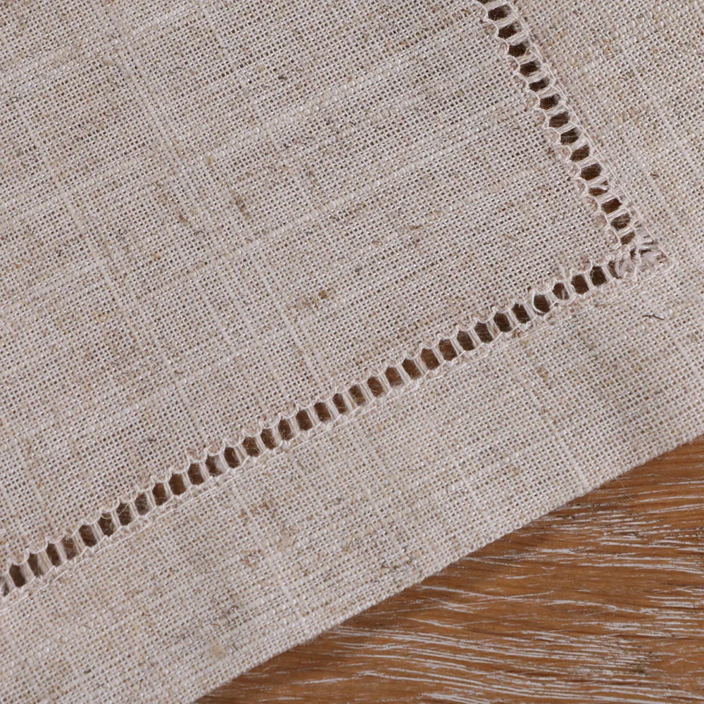 Фото Салфетки для коктейлей N038-6 Natural Flaxen, 12 штук, 6x6 дюймов, с вышивкой в виде лестницы, подходят для персонализированной вышивки и печати, а также в качестве подставок под кружки. №4