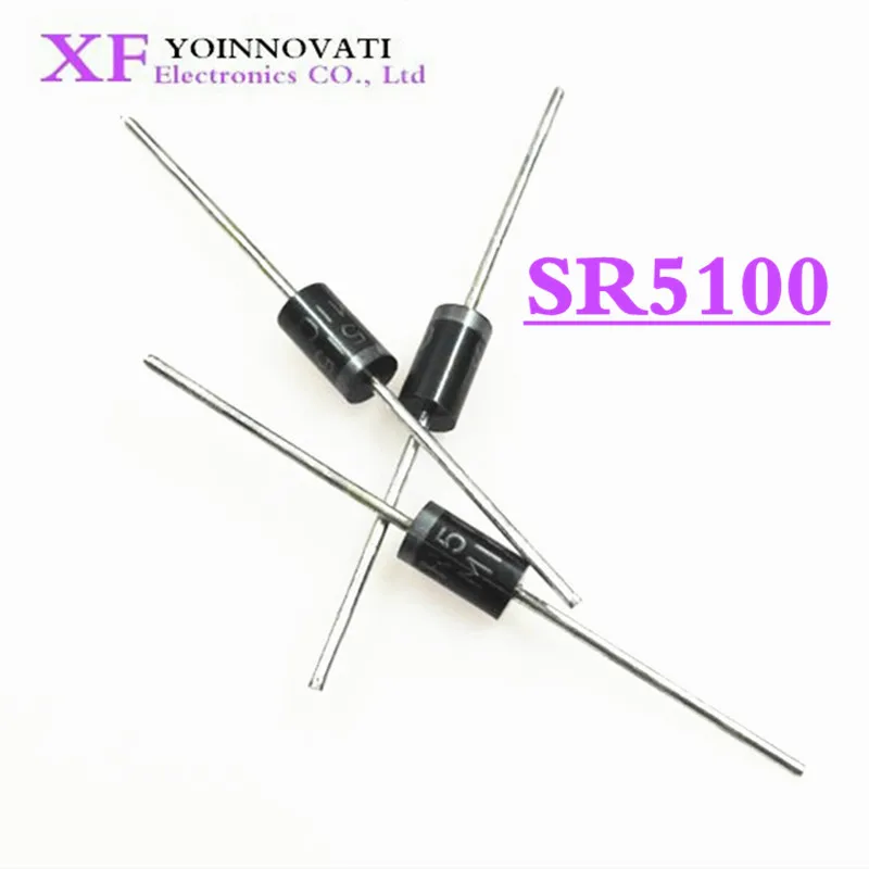500 шт./лот в диод Шоттки SR5100 5A/ 100V DO 27 SB5100|diode sr5100|diode 5alot lot |