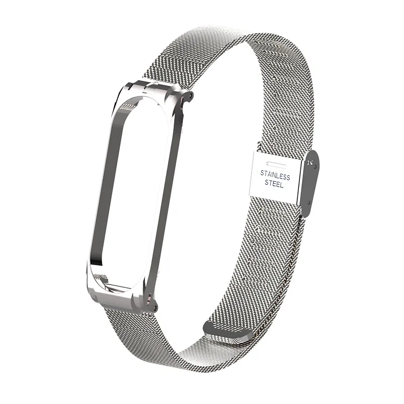 Миланский петлевый ремешок Ми Бэнд 4/3 Метал Бэнд Для Xiaomi Mi Band 4 Браслет Mi Band3 / mi band 3 Аксессуары Магнитная пряжка Quick release - Цвет ремешка: 7351