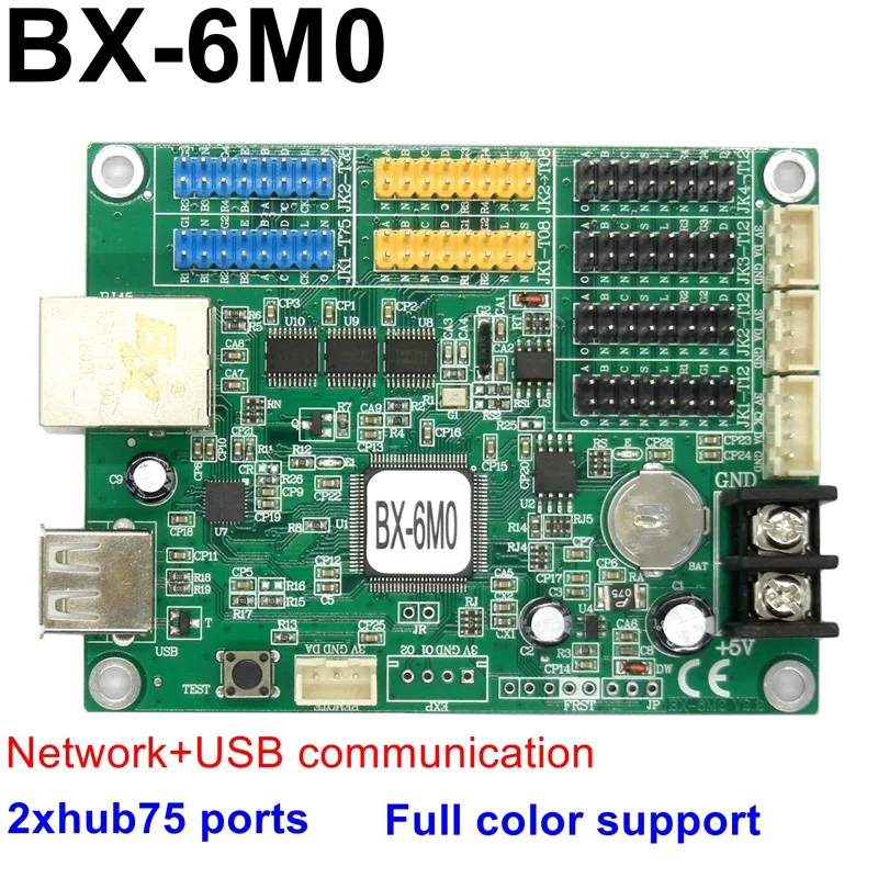 BX 6M0 сети и USB 512*64 Пиксели светодиодный Управление карты 2 * hub75e Порты разъёмы для