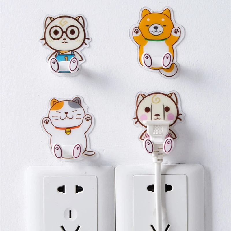 

Adhesive socket hook kitchen wall hanging power plug holder bracket plastic strong adhesive hook