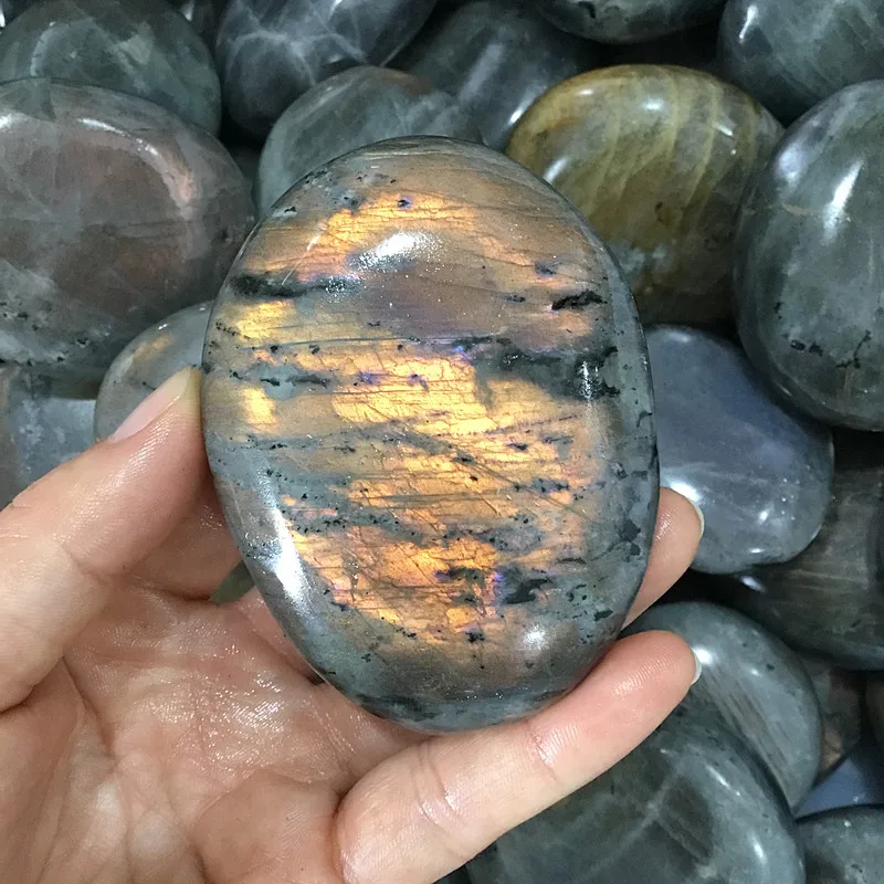 Натуральный фиолетовый и желтый Лабрадорит пальмовый камень драгоценные камни