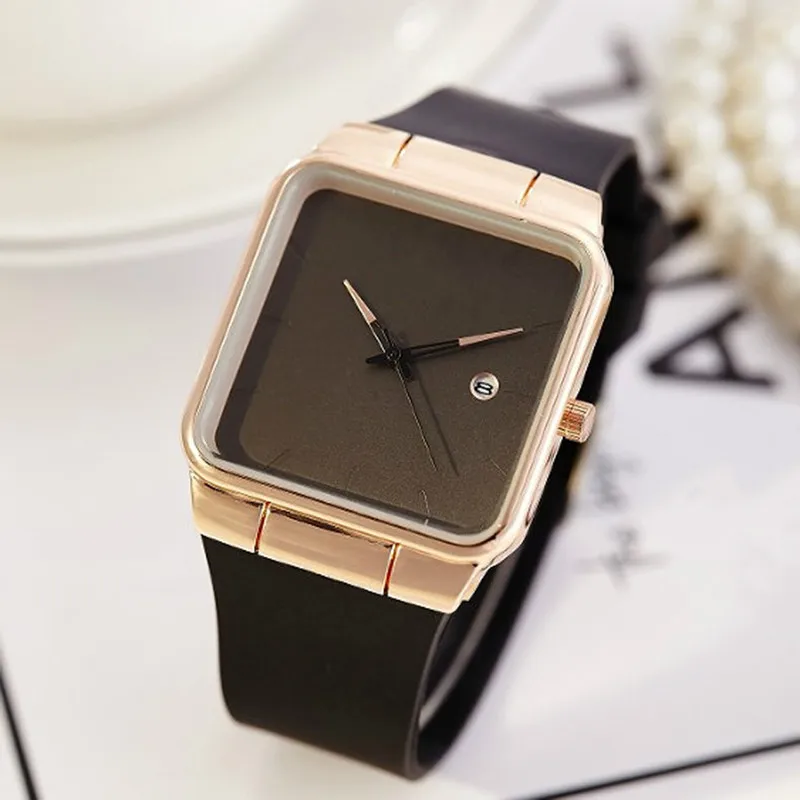 2019 женские часы силиконовые квадратные Роскошные нарядные кварцевые наручные из