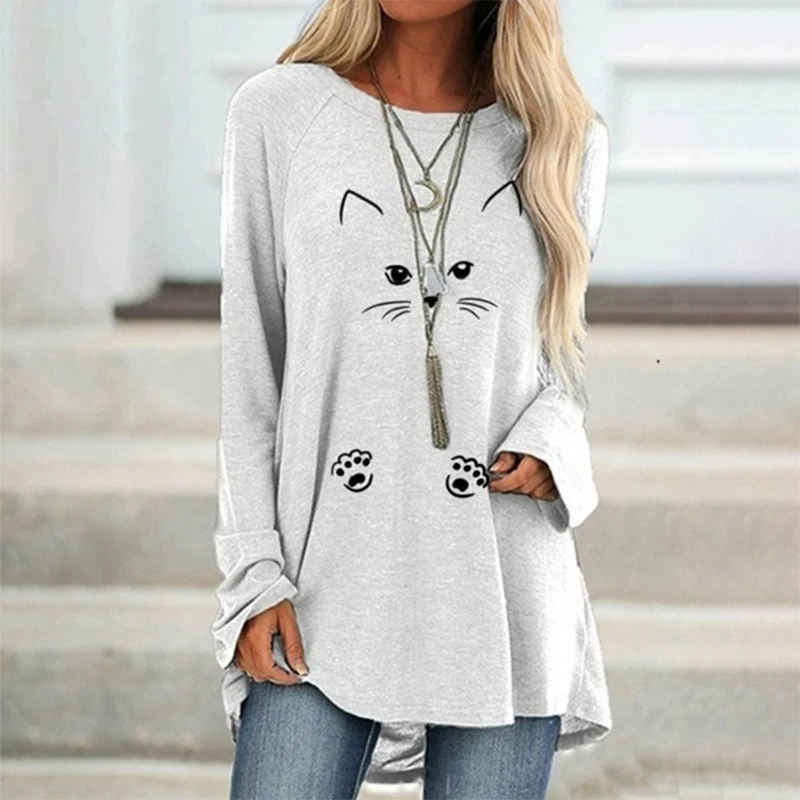 

VICABO Women's Top Long Sleeve female T-shirt Top Female Casual Loose T shirts for Women Clothes for Women Girls Top mujer