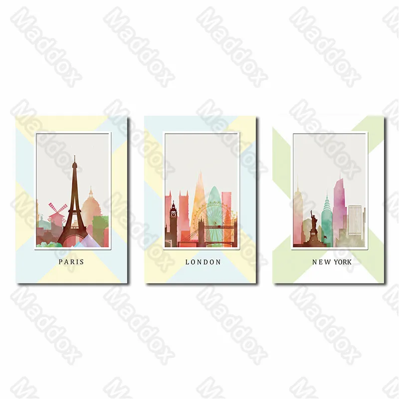 

Canvas Printing Nordic Living Room Decorative Painting Classic Building Mural Bedroom Sofa Background Wall Hanging Painting