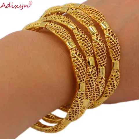 Adixyn 24K Браслеты Дубай и браслеты для женщин девушек золотой цвет/медный браслет свадебные ювелирные изделия невесты N071020