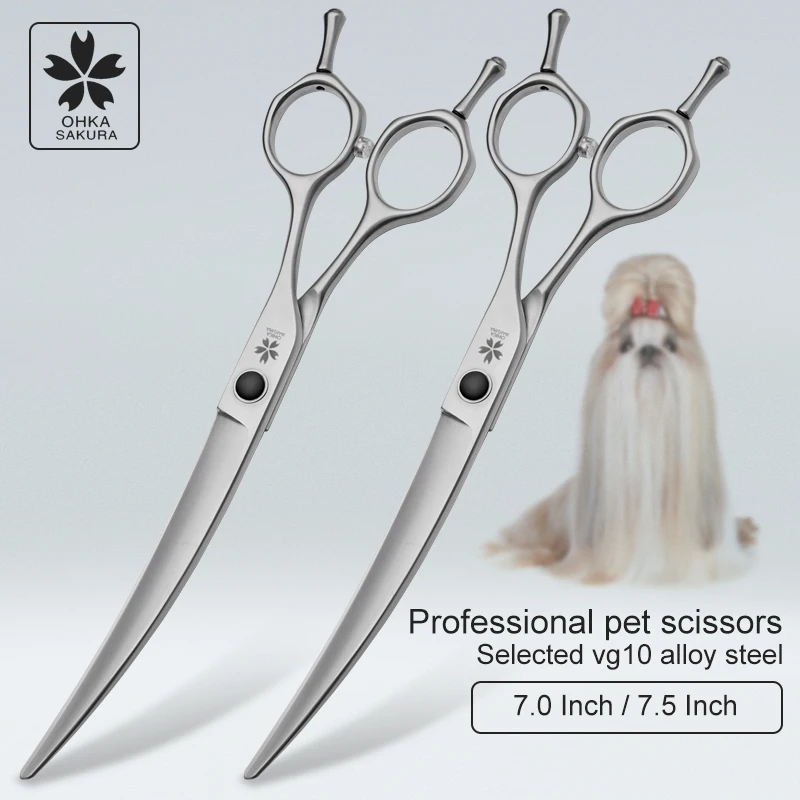 Professional pet bending scissors select vg10 material, double tail forehand and backhand can be used as master beauty scissors
