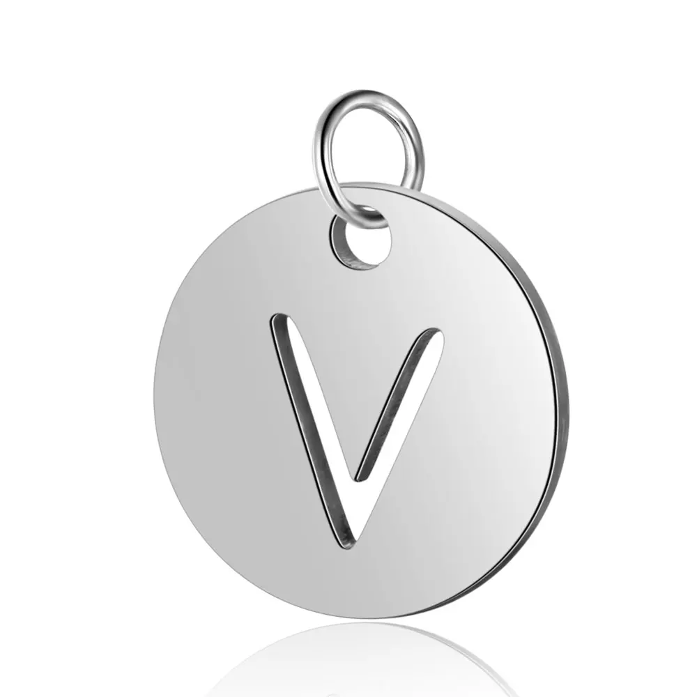 5 штук, нержавеющая сталь, оригинальное имя, A-Z, буквы, ааааа, опт, качественные подвески, никогда не тускнеют, ювелирные подвески для самостоятельного изготовления - Окраска металла: V