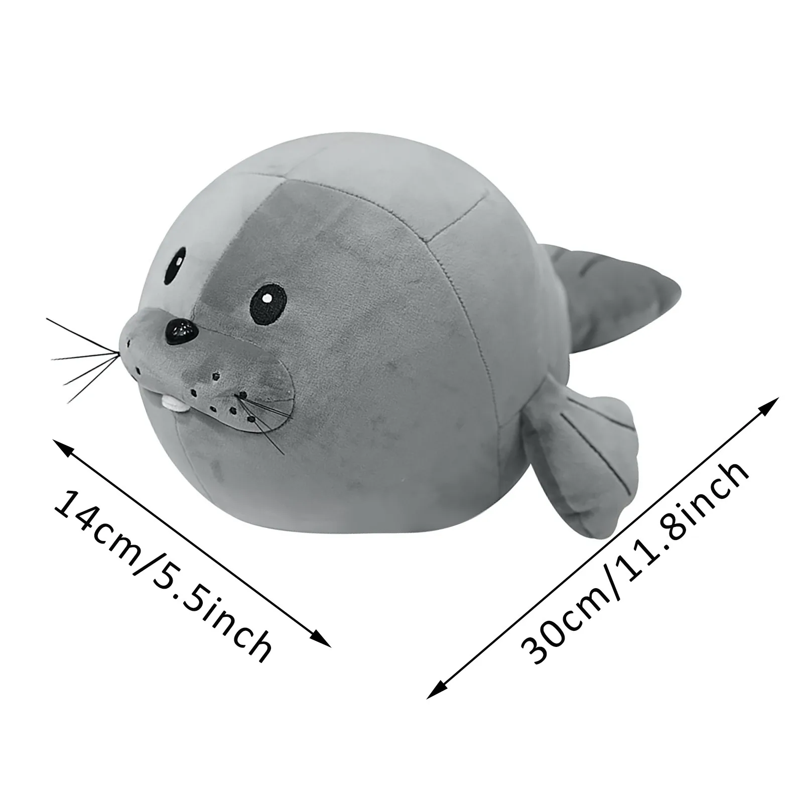 

Plush Doll Toy Cute Cartoon Little Gray Sea Lion Sleeping Companion Internal Soft Cotton Holiday Birthday Gift Antifouling