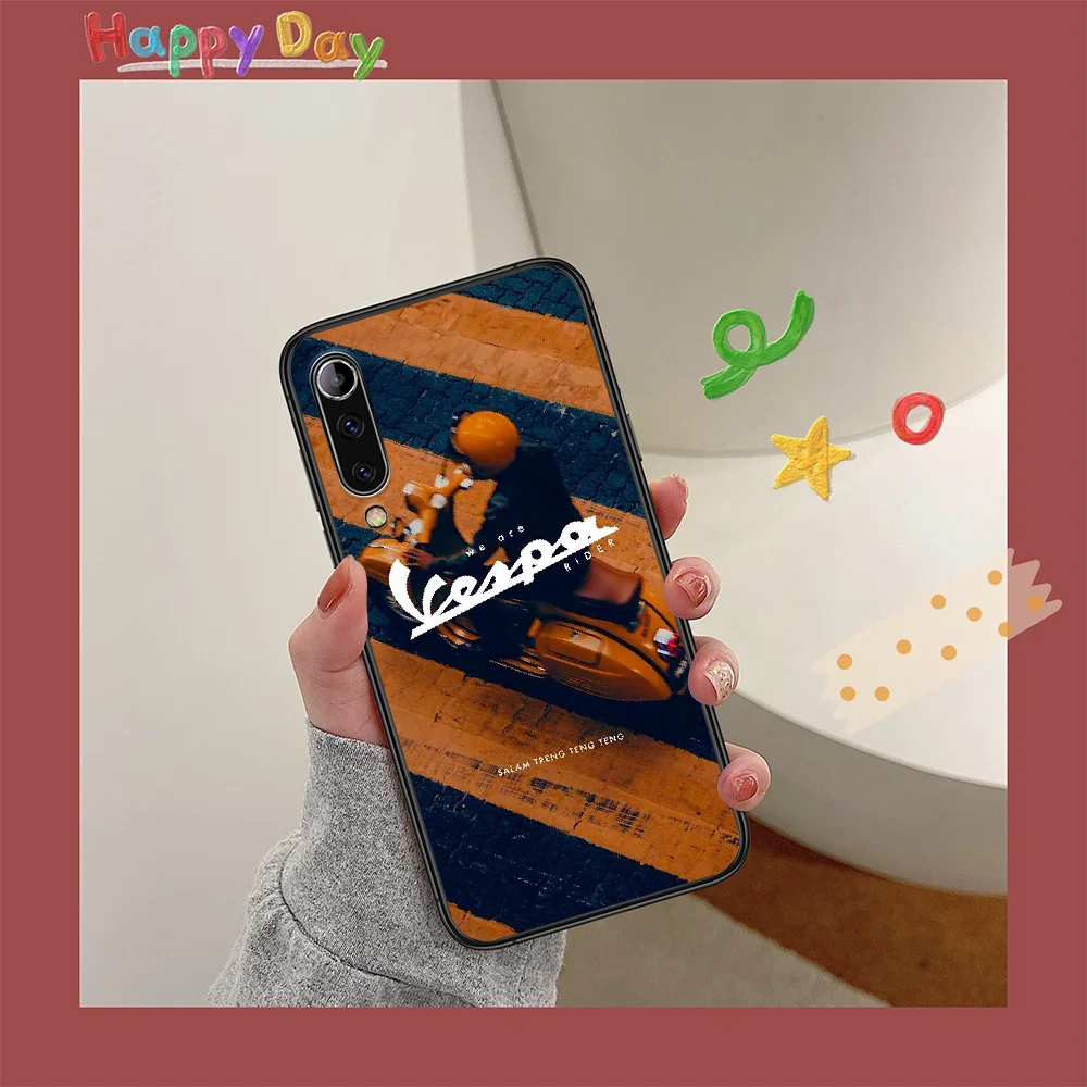 

Vespa Scooter Phone Case For XIAOMI MI Note 8 9 T 10 Pro Lite SE A2 A3 POCO X M MAX 2 3 black Bumper Pretty Back Trend