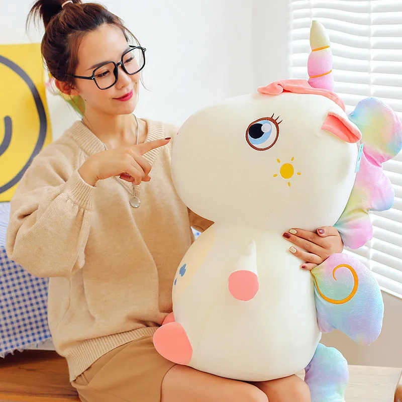 

1pc 28/35/45cm Fantasy Rainbow Angel Unicorn Doll Stuffed Animal Plushie Toy Sleeping Pillow Ragdoll Doll Girls Gift