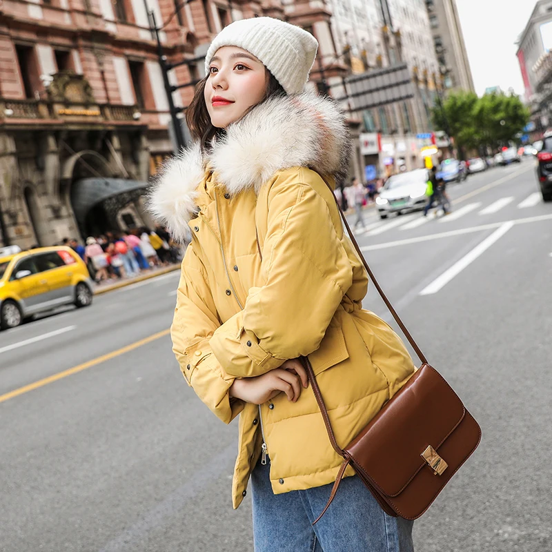 SWREDMI новый тонкий мех с капюшоном теплая зимняя куртка для женщин осень зима