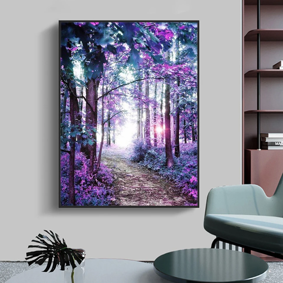 Полный 5D Diy Алмазная вышивка &quotцветной лес&quot 3D Роспись бриллиантовыми стразами