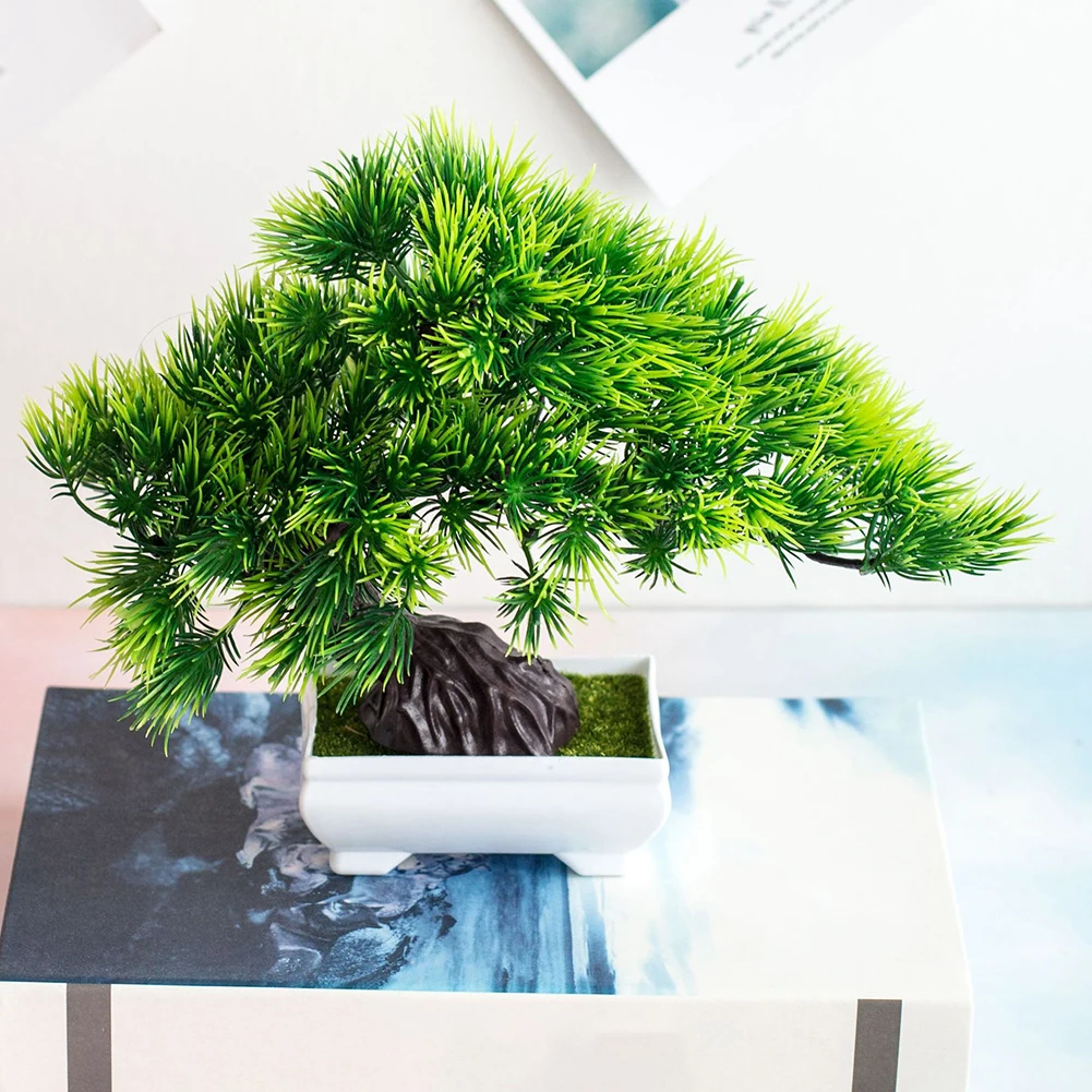 

Fake Artificial Pot Plant Bonsai Potted Simulation Pine Tree Home/Office Decor Fake Flowers Potted Ornaments For Home Garden Dec