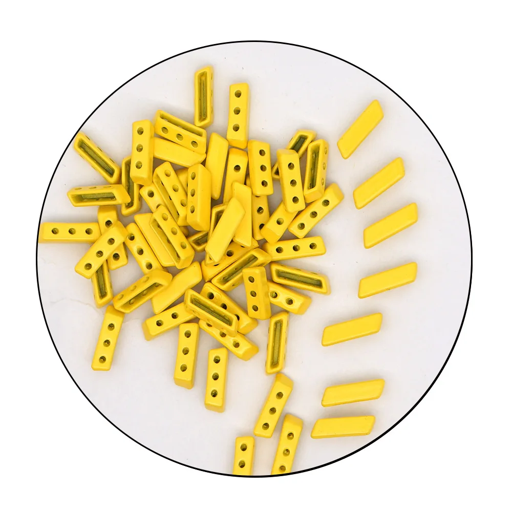 

JUWANG 10 pcs\lot Enamel Tile Beads Bohemia Bracelets Accessories Parallelogram Strand Beadeds Loose Bead For Jewelry Making