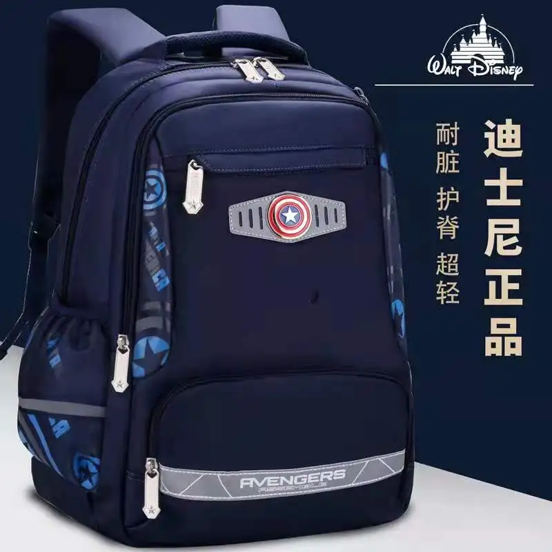 Genuine Disney Mickey New School Bags For Boys Primary Student Shoulder Orthopedic Backpack Large Capacity Light Mochila Escolar